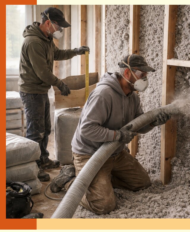 Утепление таунхауса эковатой в Клинцах для максимально теплых стен