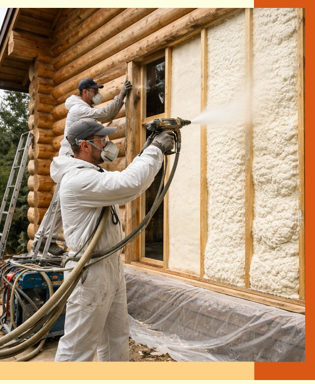 Утепление деревянного дома ППУ в Клинцах от 4366 руб/м2 | ТепломастерКлы — под ключ