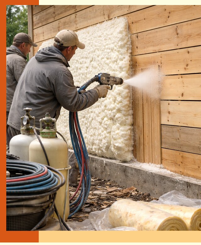 Утепление деревянного дома пенополиуретаном в Клинцах