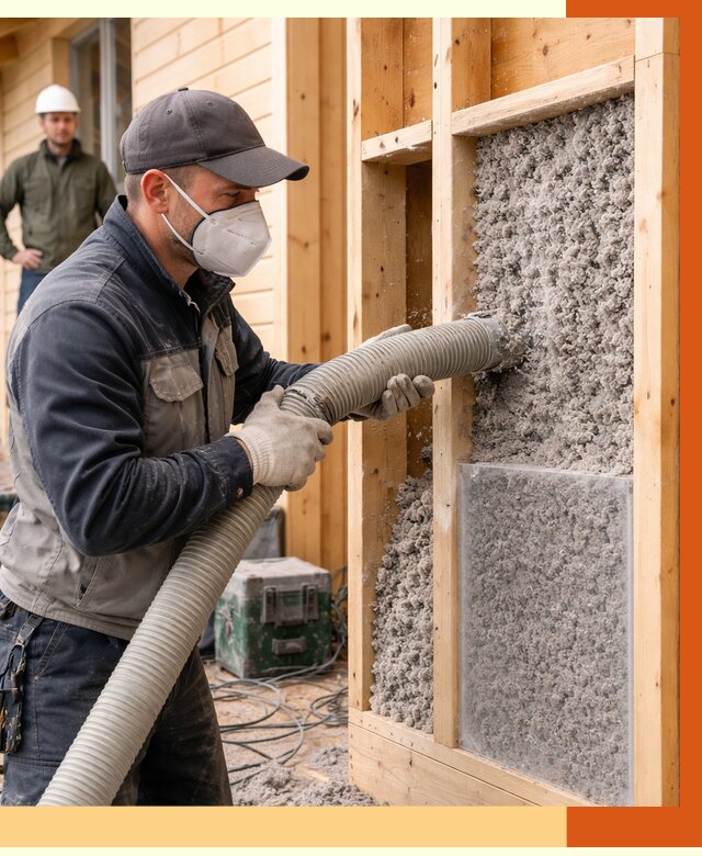 Утепление дома из бруса эковатой в Клинцах от 1923 руб/м2 | ТепломастерКлы