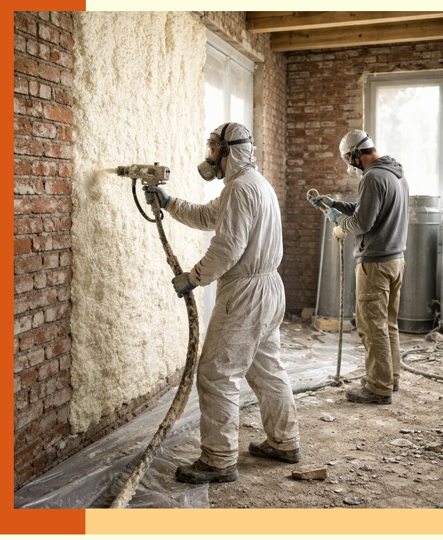 Утепление кирпичного дома пенополиуретаном в Клинцах