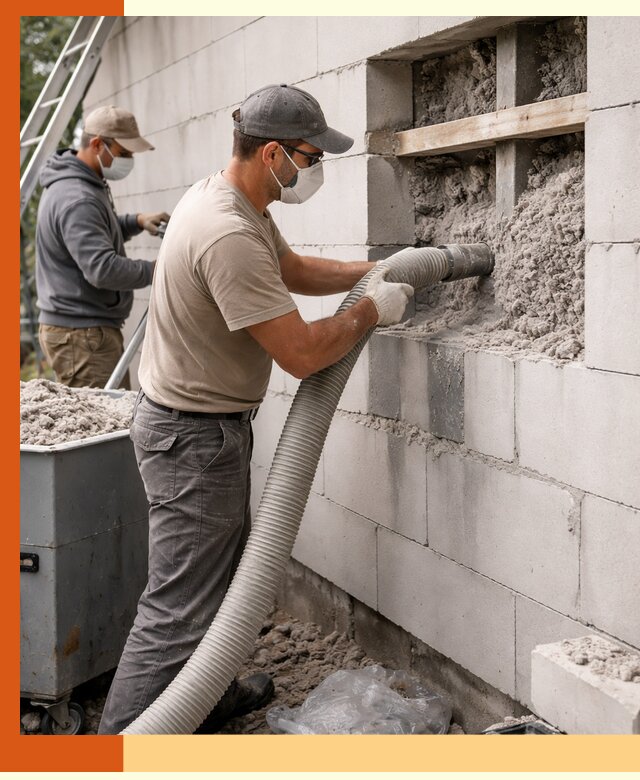 Утепление дома из газобетона эковатой в Клинцах