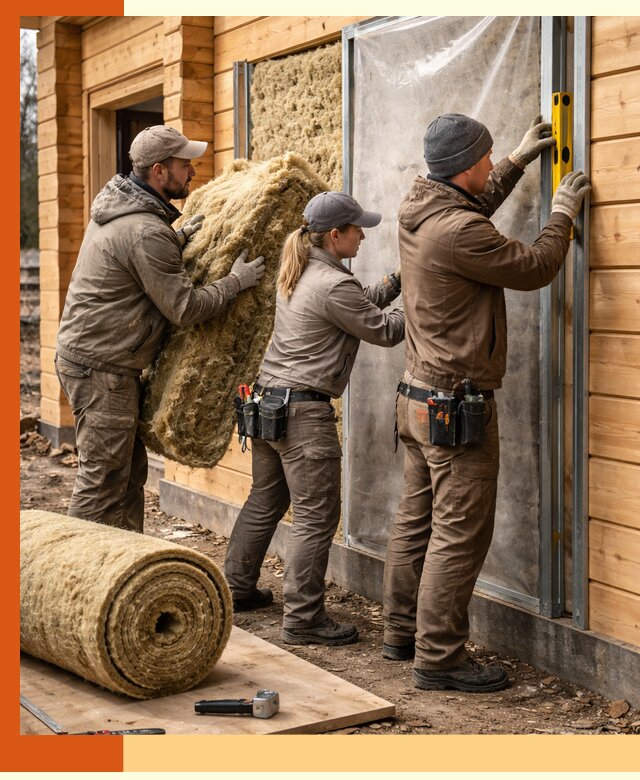 Утепление дома из двойного бруса в Клинцах качественно и надёжно