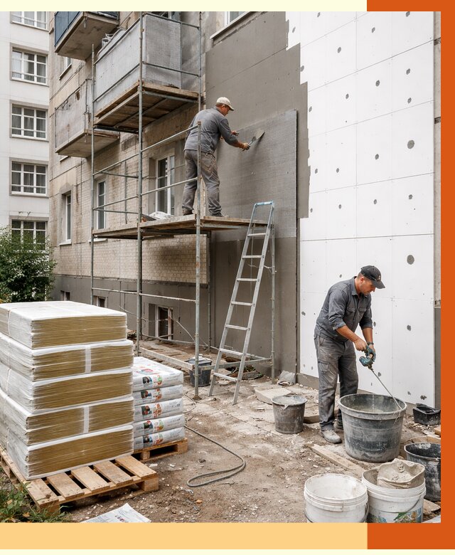 Утепление квартиры снаружи в Клинцах от 6394 руб/м2 под ключ | ТепломастерКлы