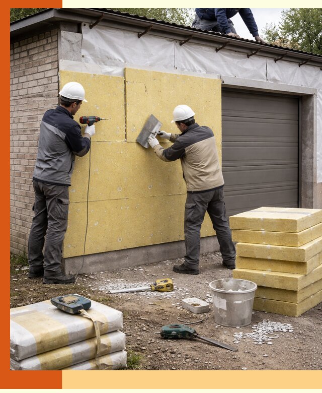 Утепление гаража снаружи в Клинцах качественно и надёжно