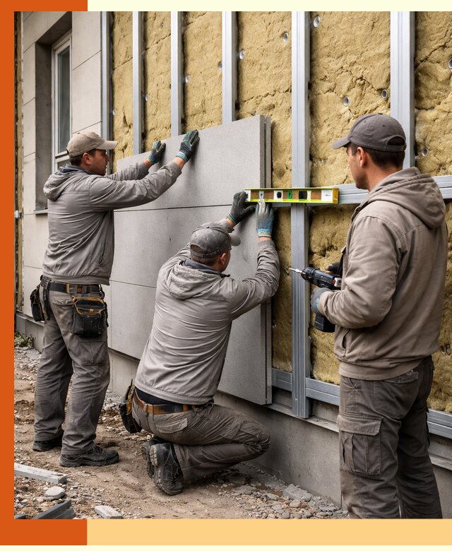 Утепление вентилируемого фасада под ключ в Клинцах