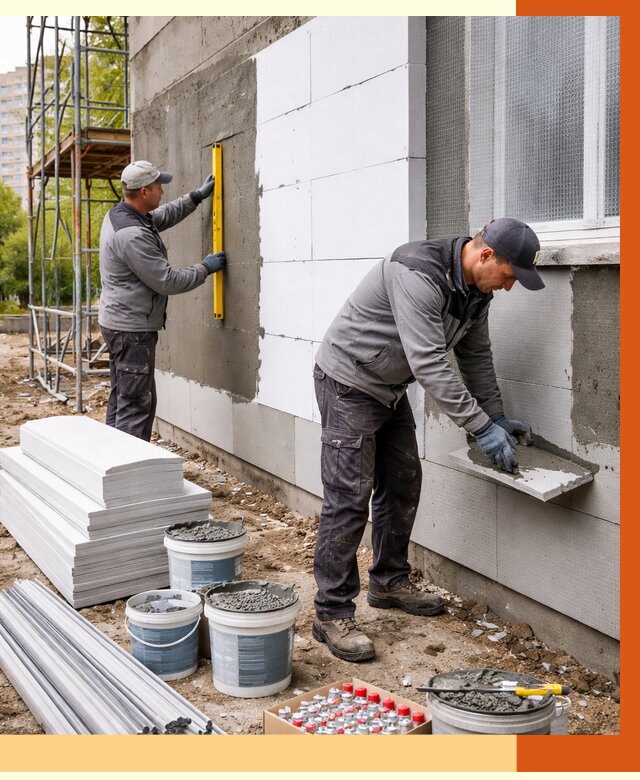 Утепление фасада и стен снаружи в Клинцах от 4366 руб. | ТепломастерКлы