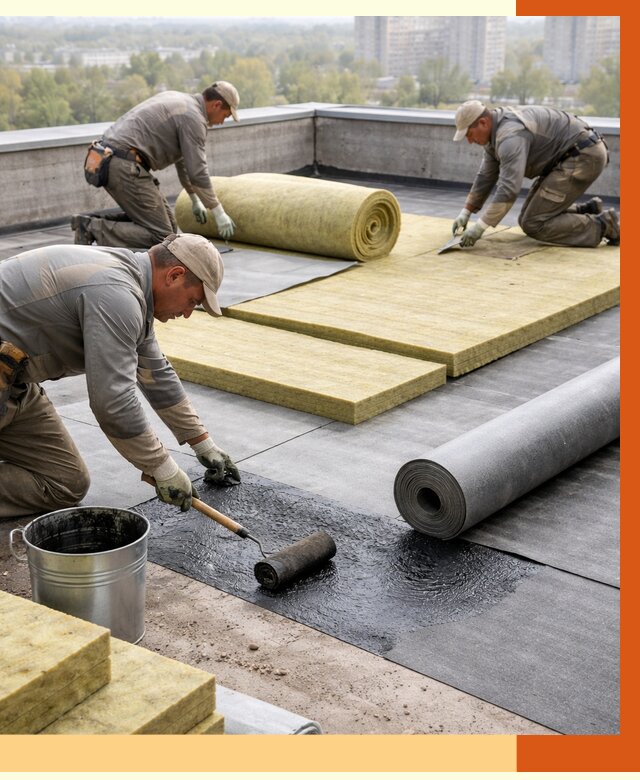 Утепление плоской крыши в Клинцах от 7485 руб./м2 под ключ | ТепломастерКлы