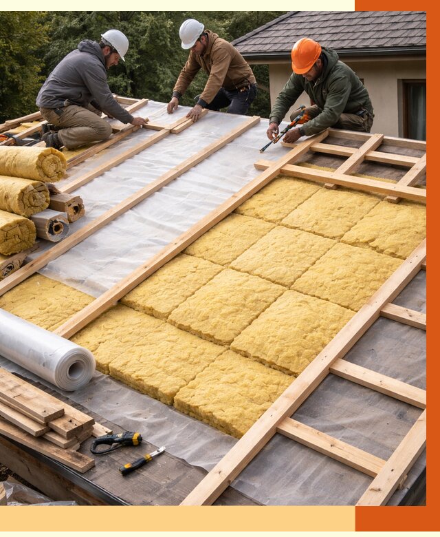 Утепление скатной крыши в Клинцах от 1300 руб./м2 под ключ | ТепломастерКлы