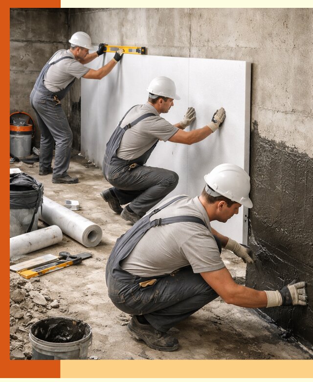 Утепление фундамента изнутри профессионально в Клинцах