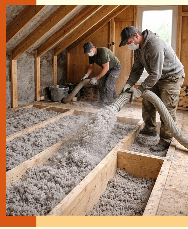 Утепление мансарды эковатой в Клинцах с гарантией качества