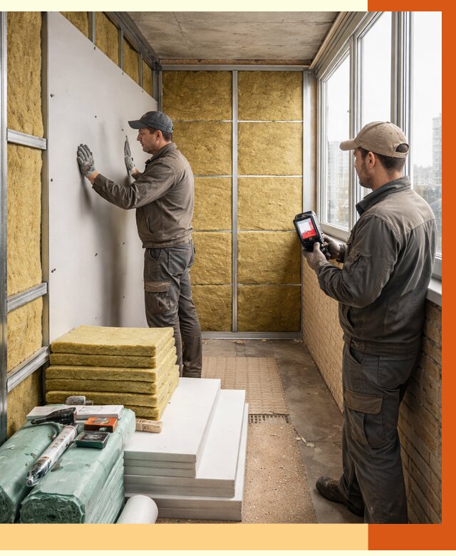 Утепление балкона в Клинцах от 4678 руб. под ключ | ТепломастерКлы