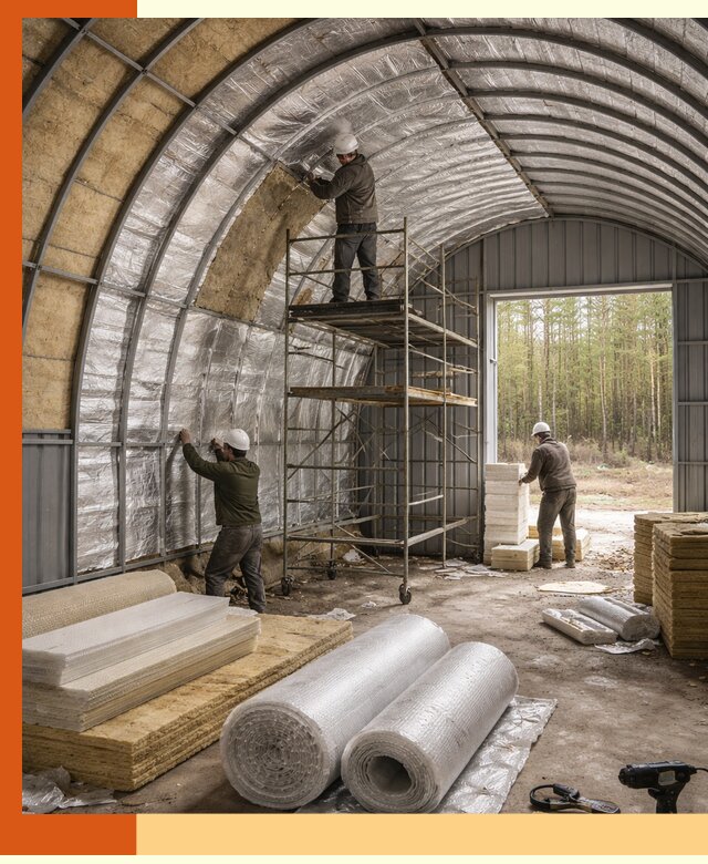 Утепление арочного ангара под ключ в Клинцах