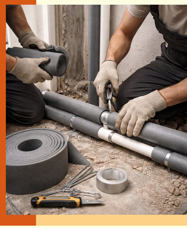 Утепление труб водоснабжения в Клинцах — монтаж и защита сети