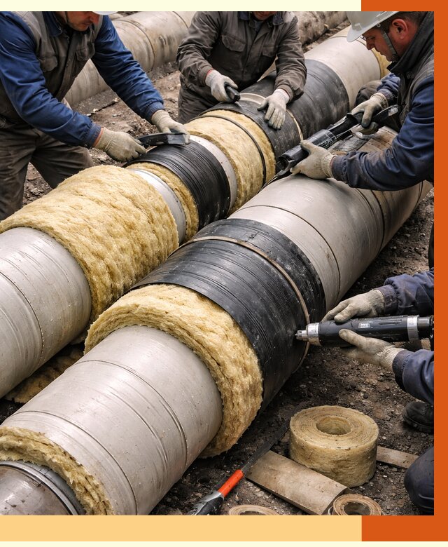 Утепление трубопровода в Клинцах под ключ от 1923 руб. — надежно и выгодно | ТепломастерКлы