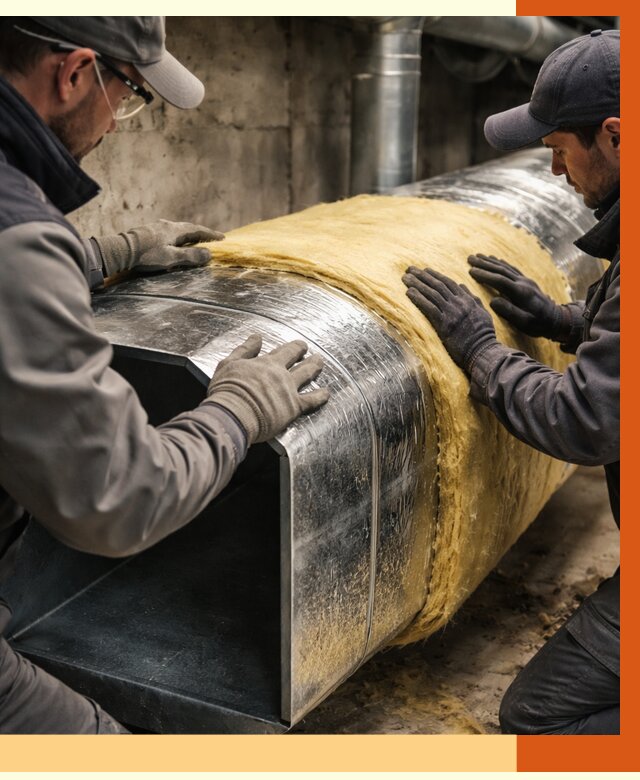 Утепление воздуховодов в Клинцах от 4366 руб. — теплоизоляция вентиляции | ТепломастерКлы