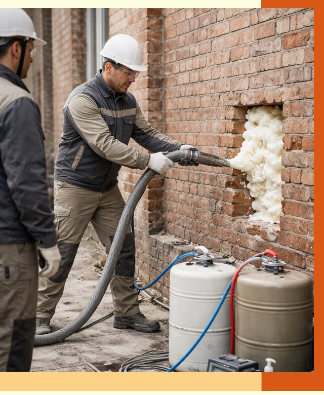 Заливка ППУ в пустоты кирпичной стены в Клинцах от 2859 руб. | ТепломастерКлы