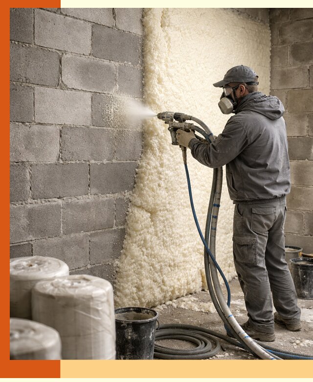 Утепление блочной стены ППУ в Клинцах качественно и надёжно