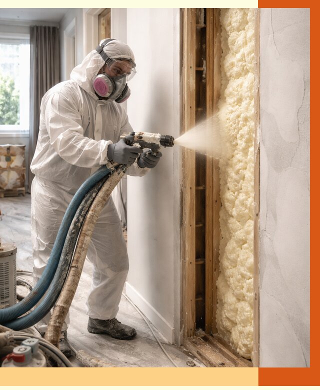 Межстеновое утепление ППУ в Клинцах от 2859 руб/м2 — межстенное утепление под ключ | ТепломастерКлы