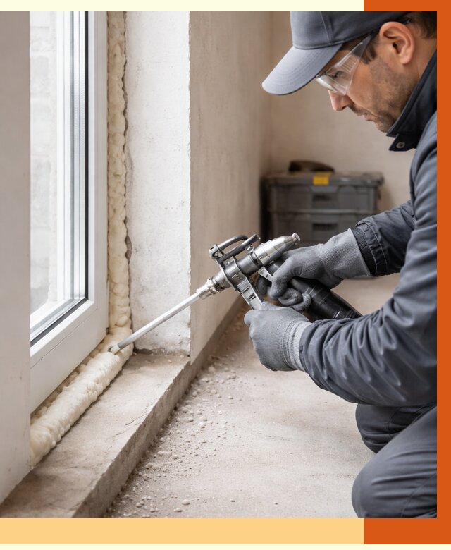 Герметизация стыков ППУ в Клинцах от 1715 руб. за м2 — утепление примыканий под ключ | ТепломастерКлы