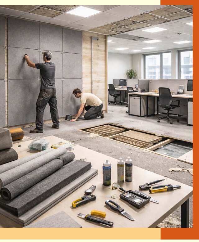 Профессиональная шумоизоляция офиса в Клинцах от 7017 руб. за м2 | ТепломастерКлы