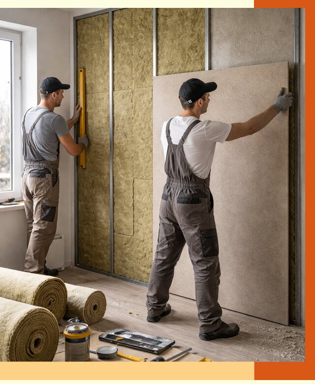 Шумоизоляция стен в Клинцах от 4678 руб/м2 — звукоизоляция стен под ключ | ТепломастерКлы