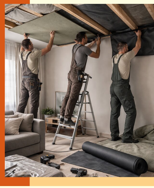 Шумоизоляция потолка в Клинцах — профессиональное устранение шумов