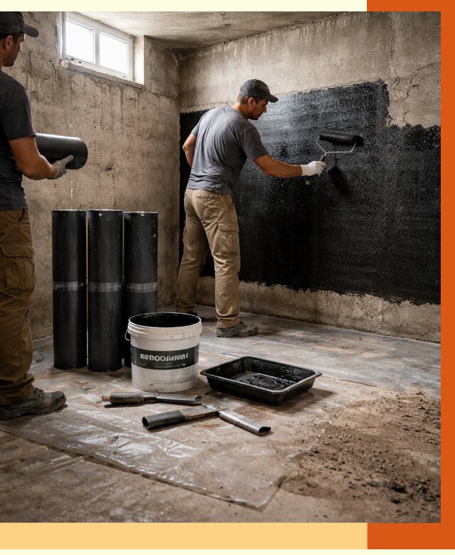 Гидроизоляция подвала в Клинцах от 3639 руб. под ключ | Профессионально — ТепломастерКлы