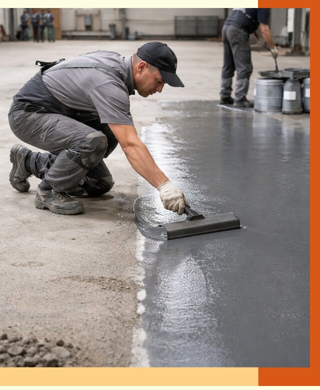 Гидроизоляция промышленного пола в Клинцах от 1248 руб./м2 — ТепломастерКлы специалисты под ключ