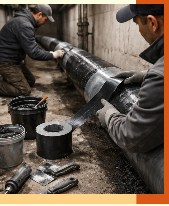 Гидроизоляция труб в Клинцах от 2599 руб. — профессиональная герметизация | ТепломастерКлы