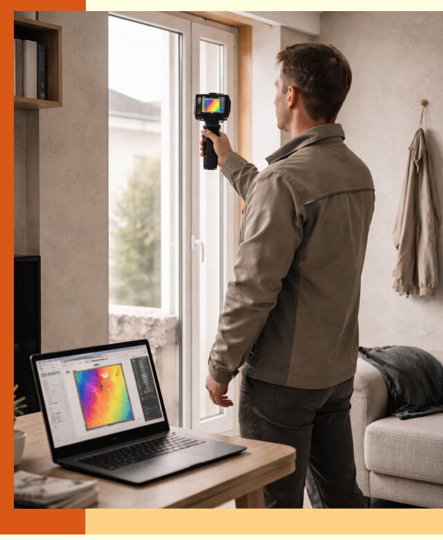 Тепловизионное обследование квартиры в Клинцах для поиска утечек тепла