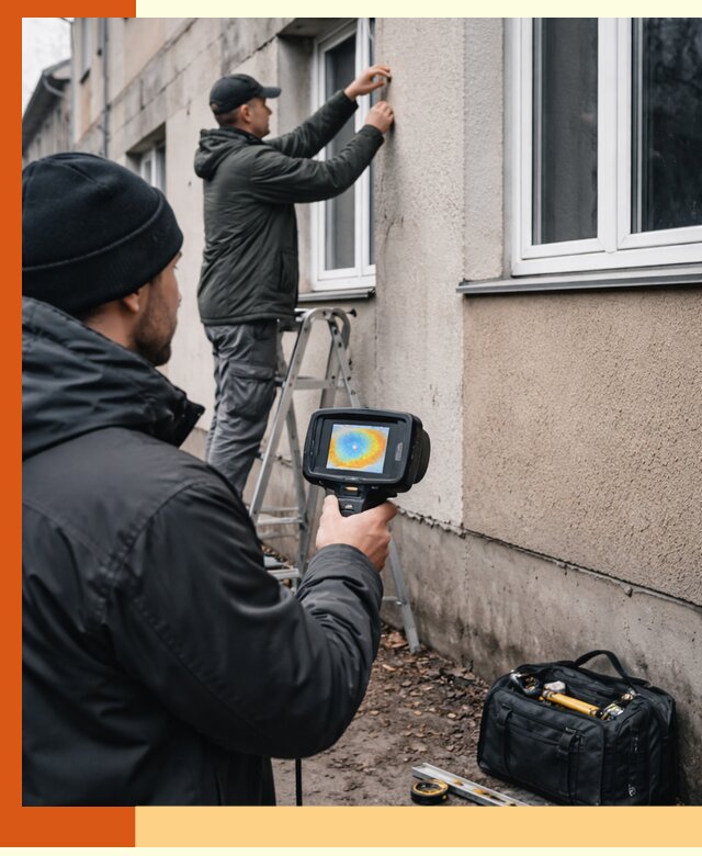 Тепловизионное обследование фасада в Клинцах для выявления дефектов