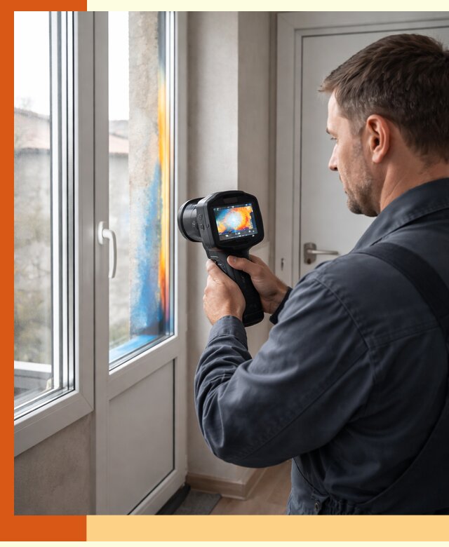 Тепловизионное обследование окон и дверей в Клинцах