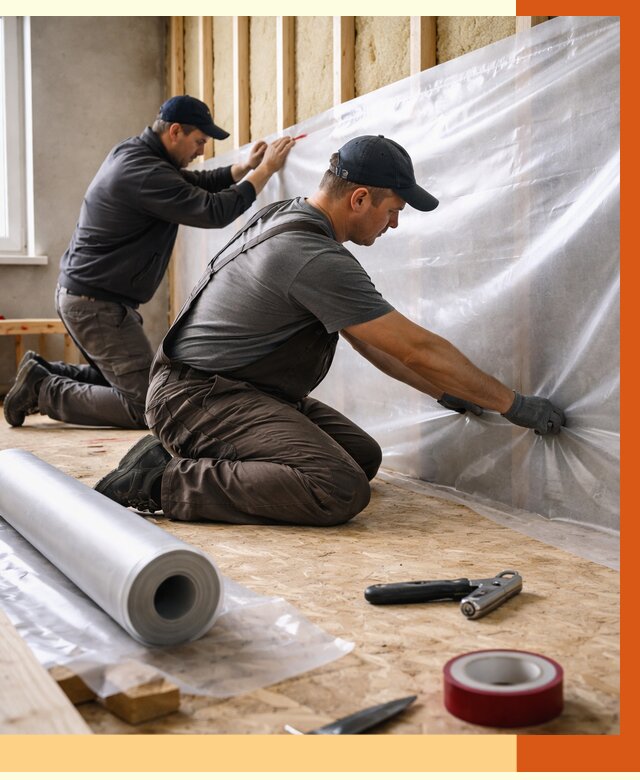 Монтаж пароизоляции в Клинцах от 2599 руб. — установка и укладка под ключ | ТепломастерКлы