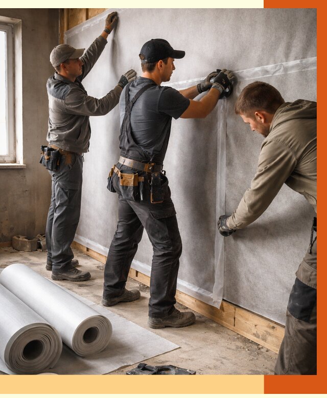 Монтаж ветроизоляции в Клинцах от 4678 руб./м2 — профессионально | ТепломастерКлы