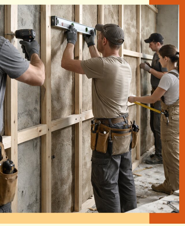 Монтаж обрешетки под утепление в Клинцах от 1196 руб/м² | Заказать у ТепломастерКлы